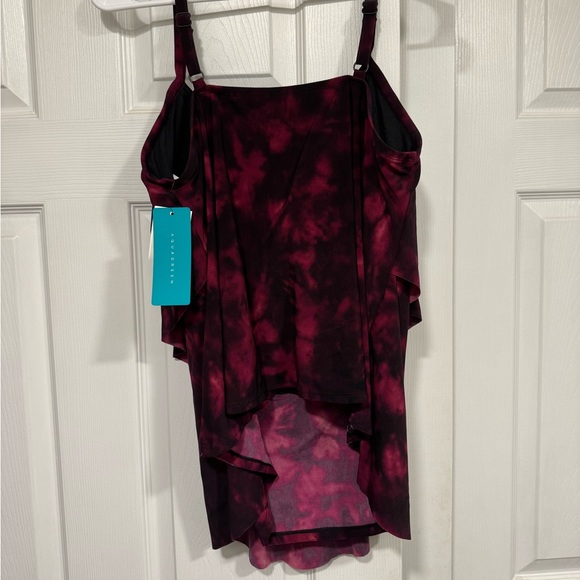 Aqua Green Tiered Swimsuit Top 1X - Picture 2 of 3